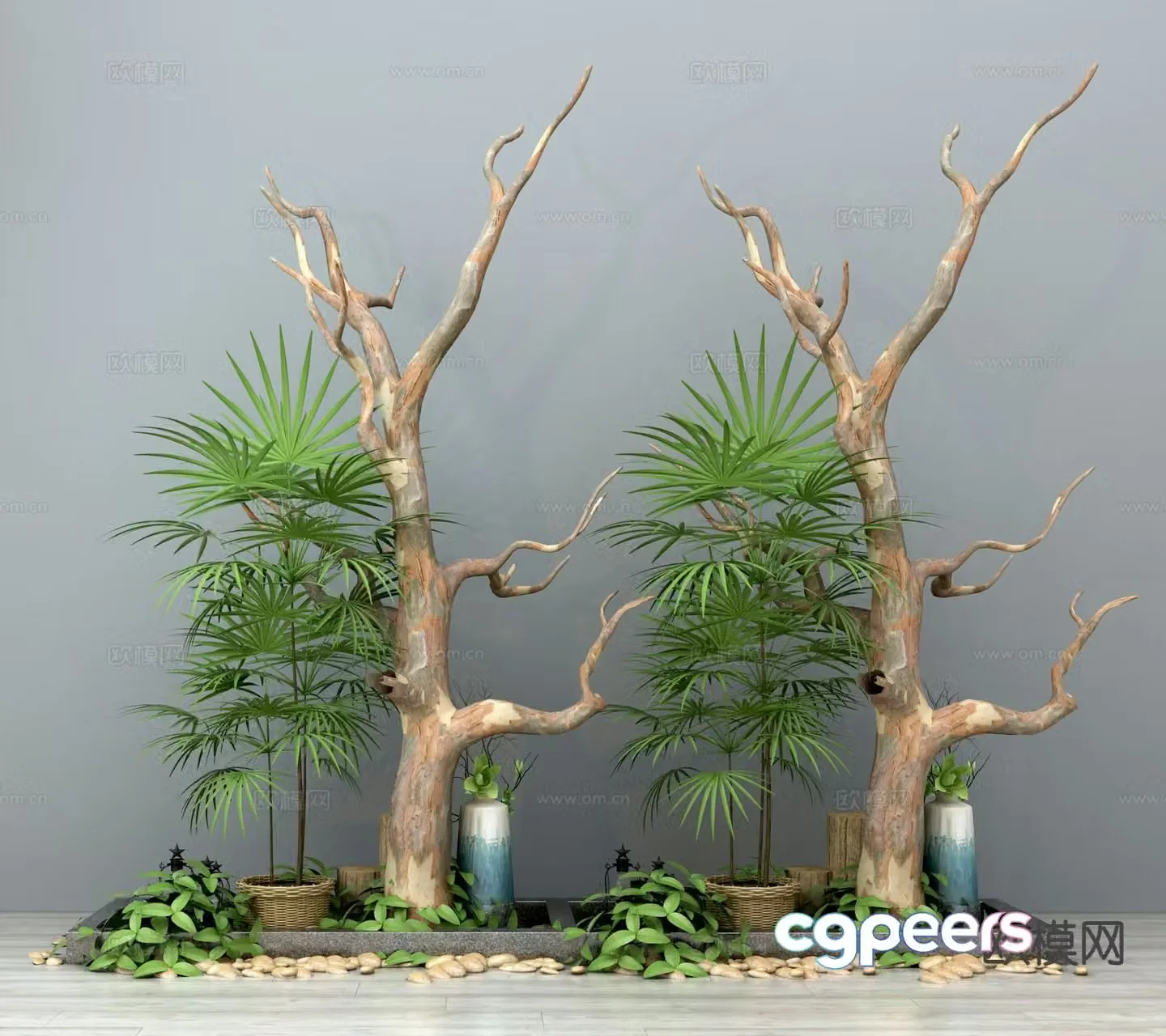 Landscape sketches plant landscaping dead branches 3D model