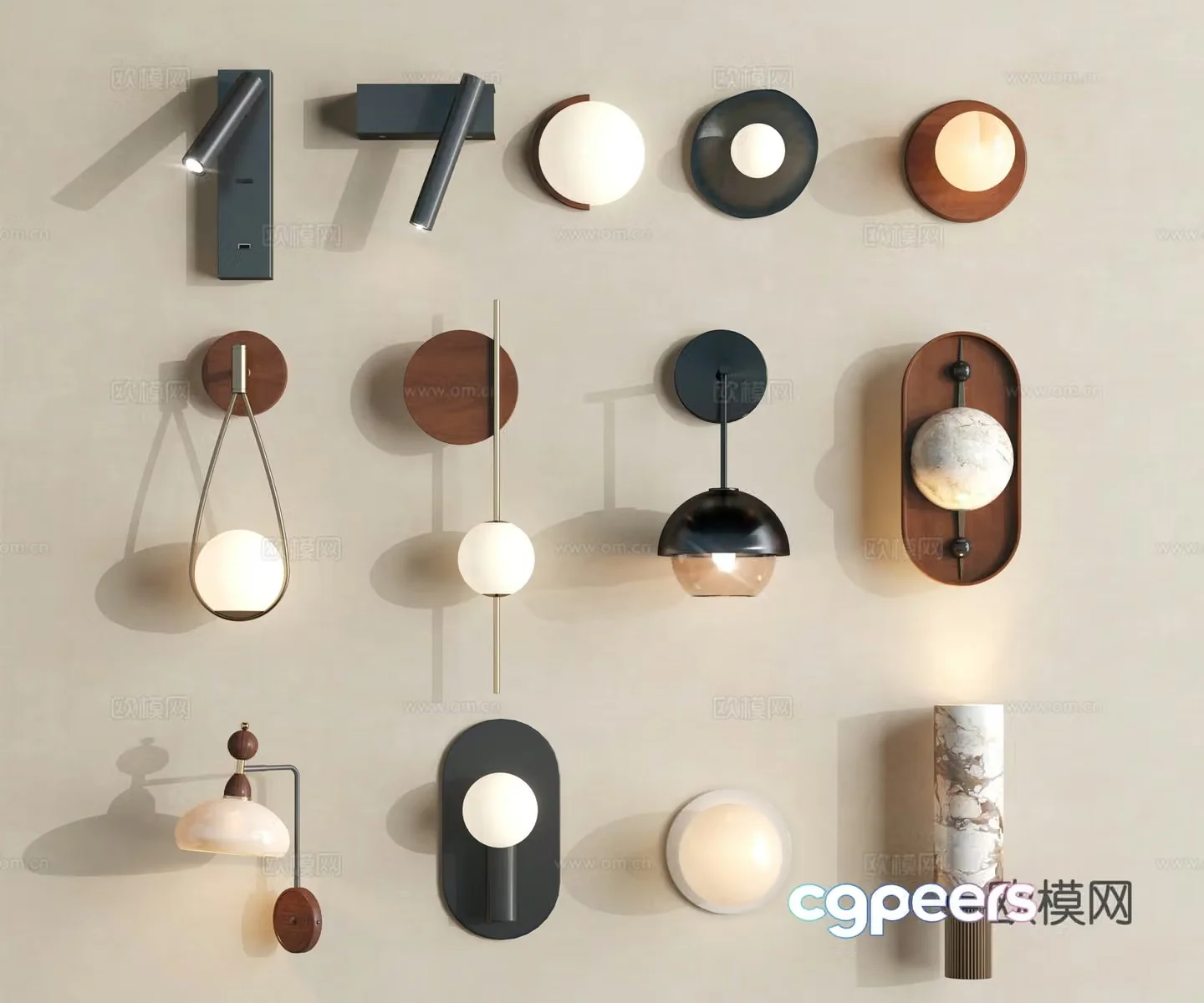 Wall lamp Metal wall lamp Spherical wall lamp Bedside wall lamp 3D model