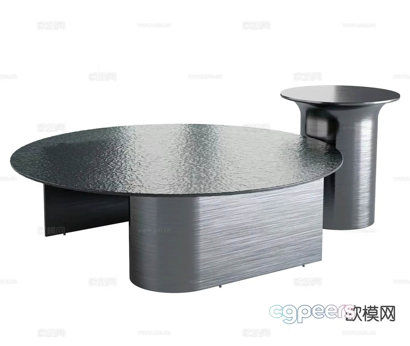 Modern double coffee table 3d model