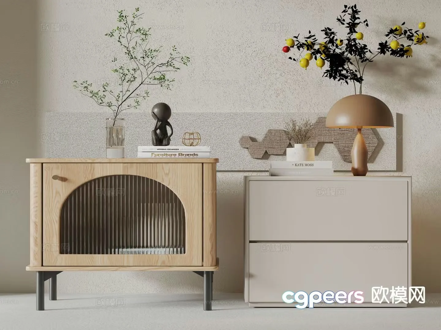 Modern bedside table 3d model