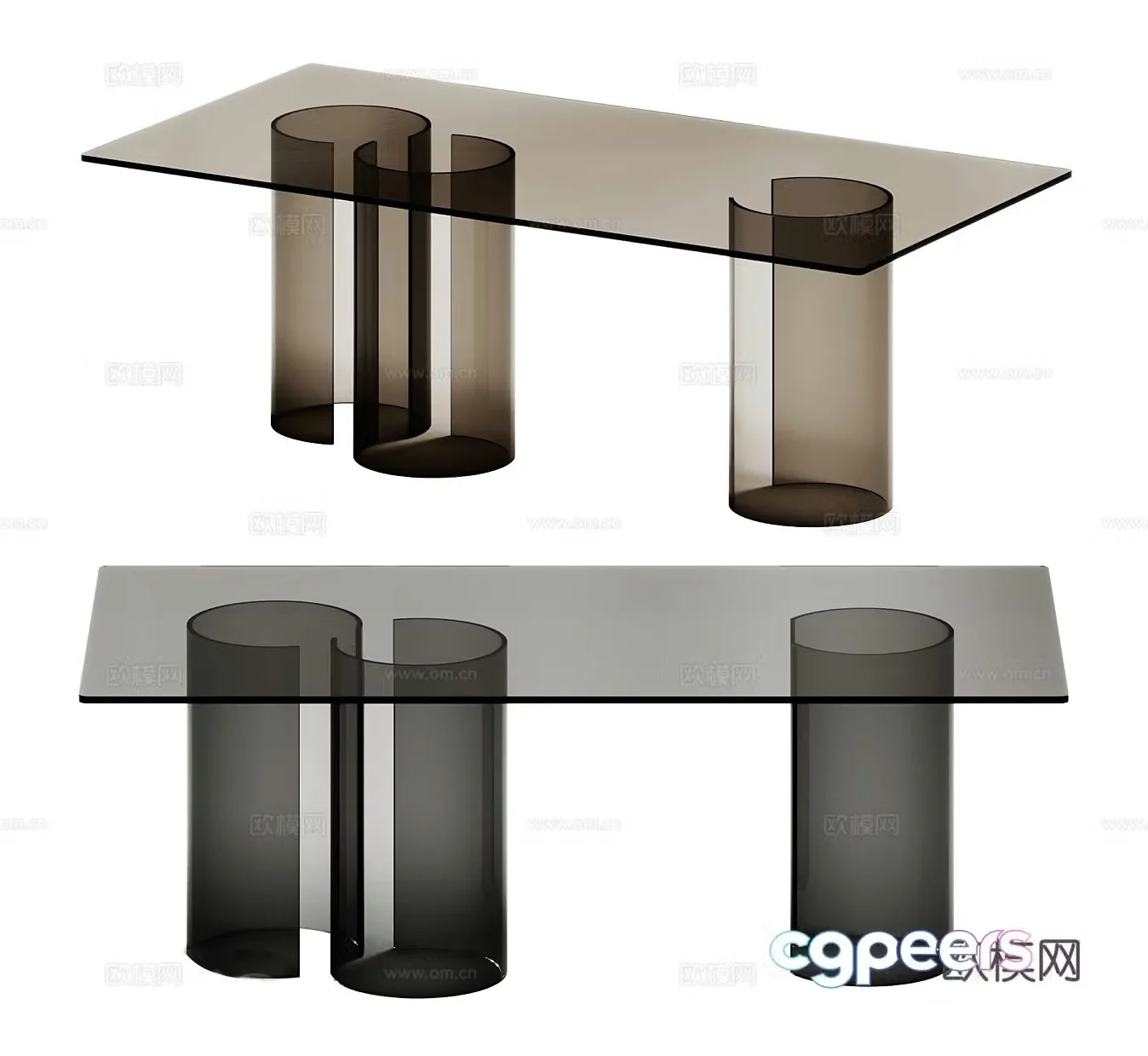 Simple dining table Acrylic dining table Acrylic negotiation table Dining table Table combination Acrylic workbench 3D model