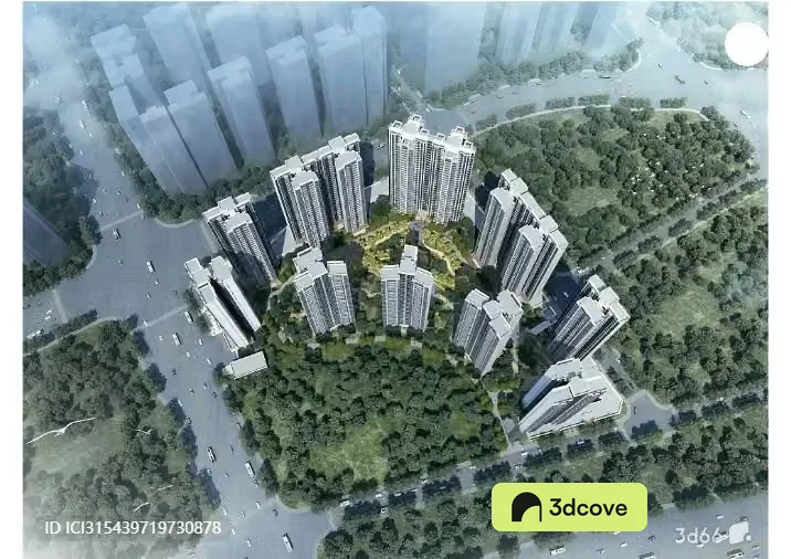 This Image Shows A Large Complex Of High-Rise Buildings