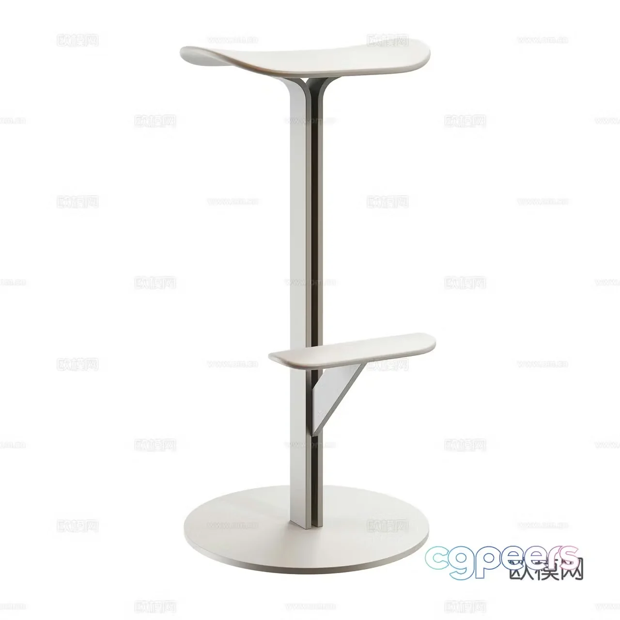 MDF Italia Minimalist Bar Stool Italian Bar Stool Metal Bar Stool Simple Bar Stool 3D Model