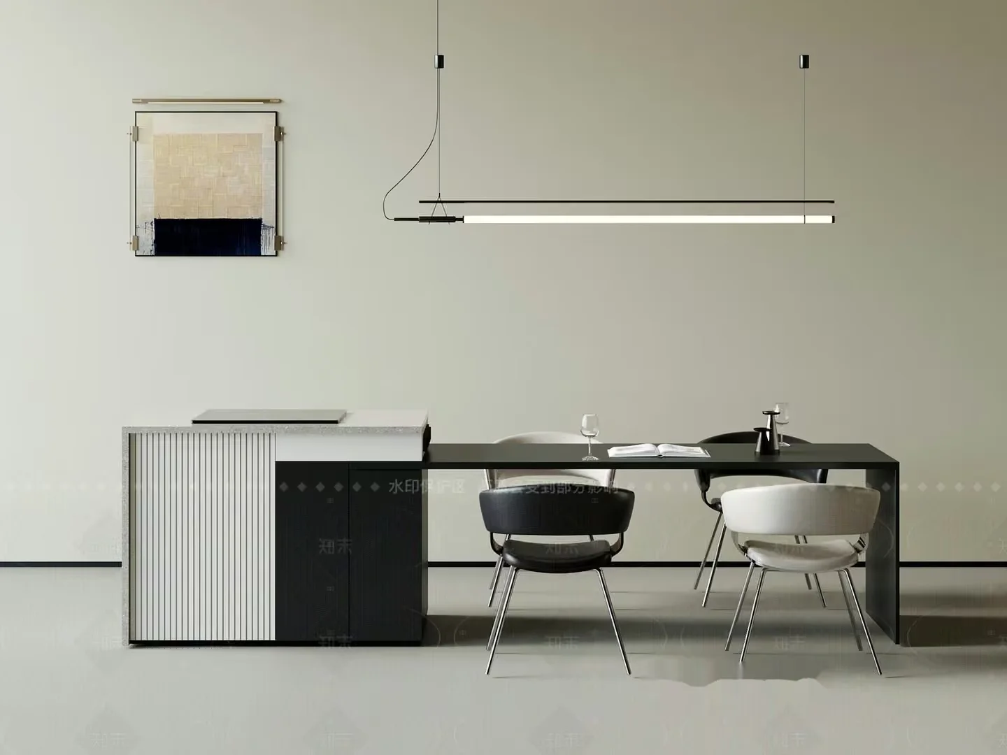Modern Dining Room 3D Model – 18250 – VRAY Render
