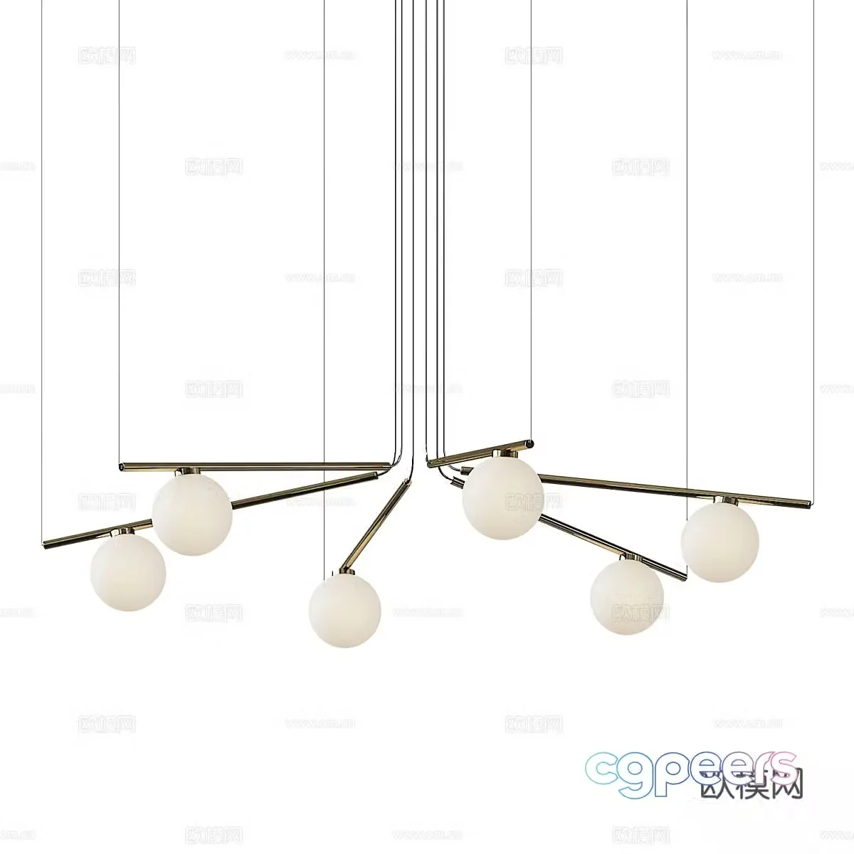 New Chinese style decorative chandelier 3D model