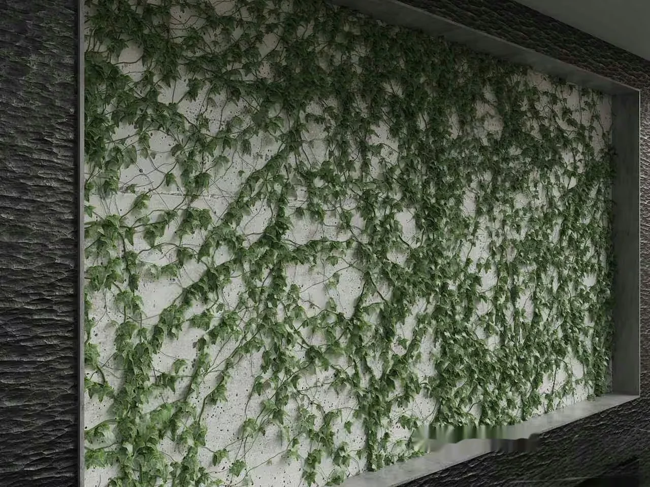 The Main Subject Is A Wall Covered In Green Ivy 3D Model – 10797 – VRAY Render
