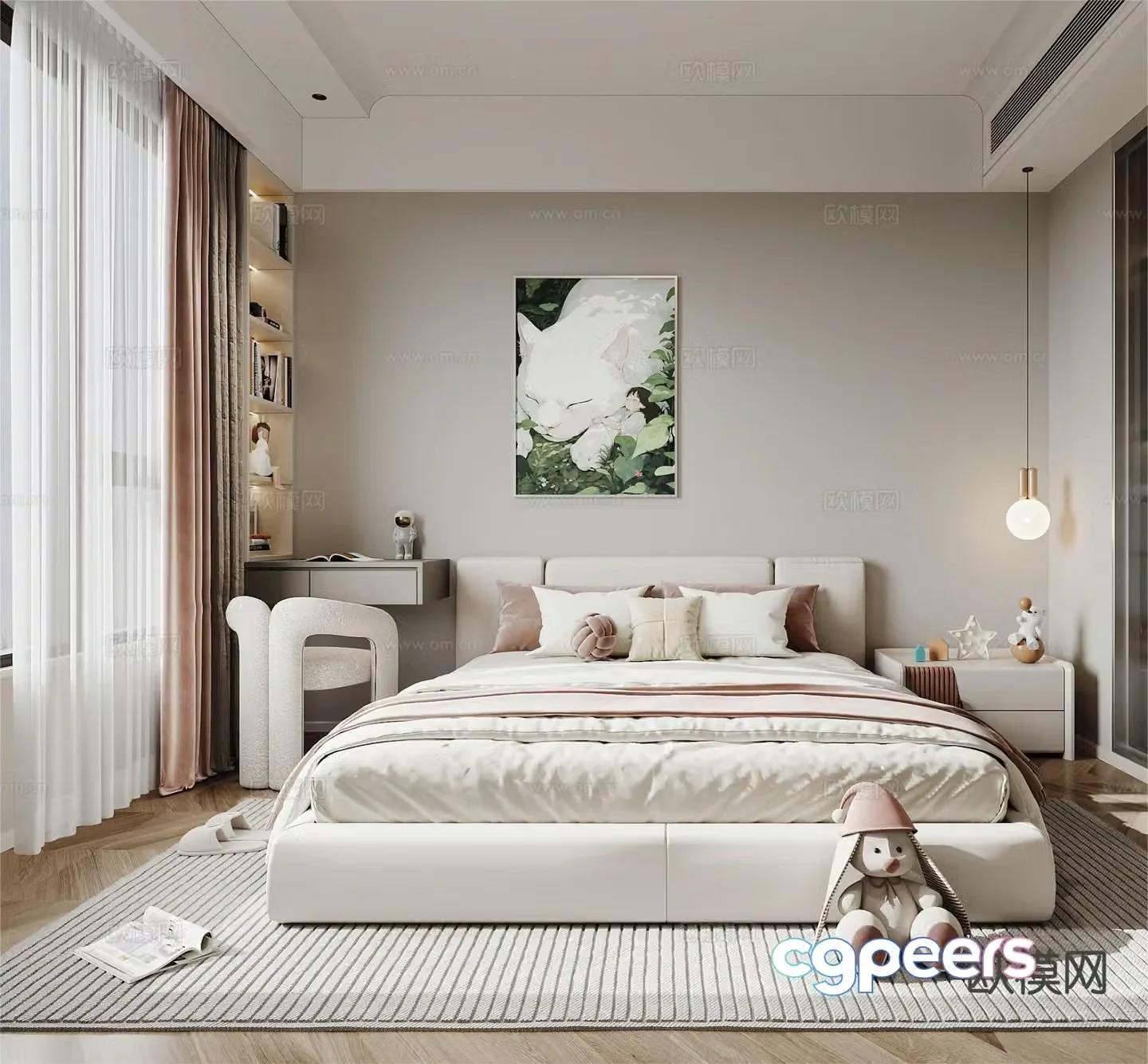 Modern children’s room girl’s room kid’s room 3d model