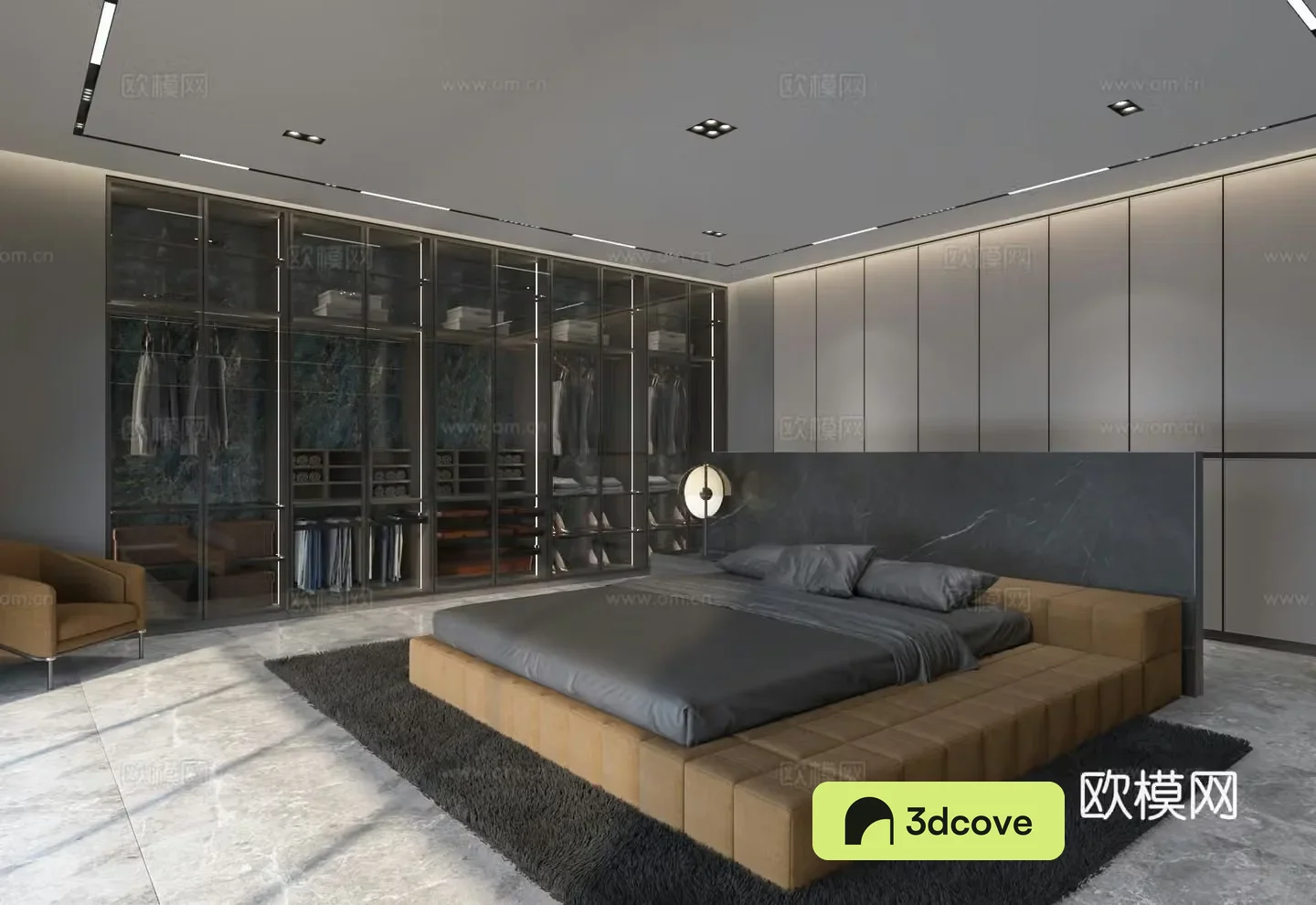 Modern light luxury bedroom wardrobe cloakroom