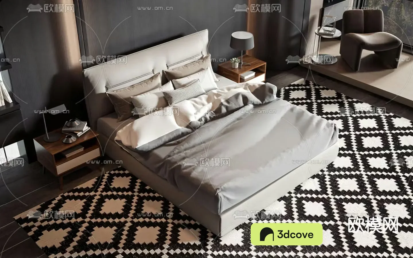 Leather double bed