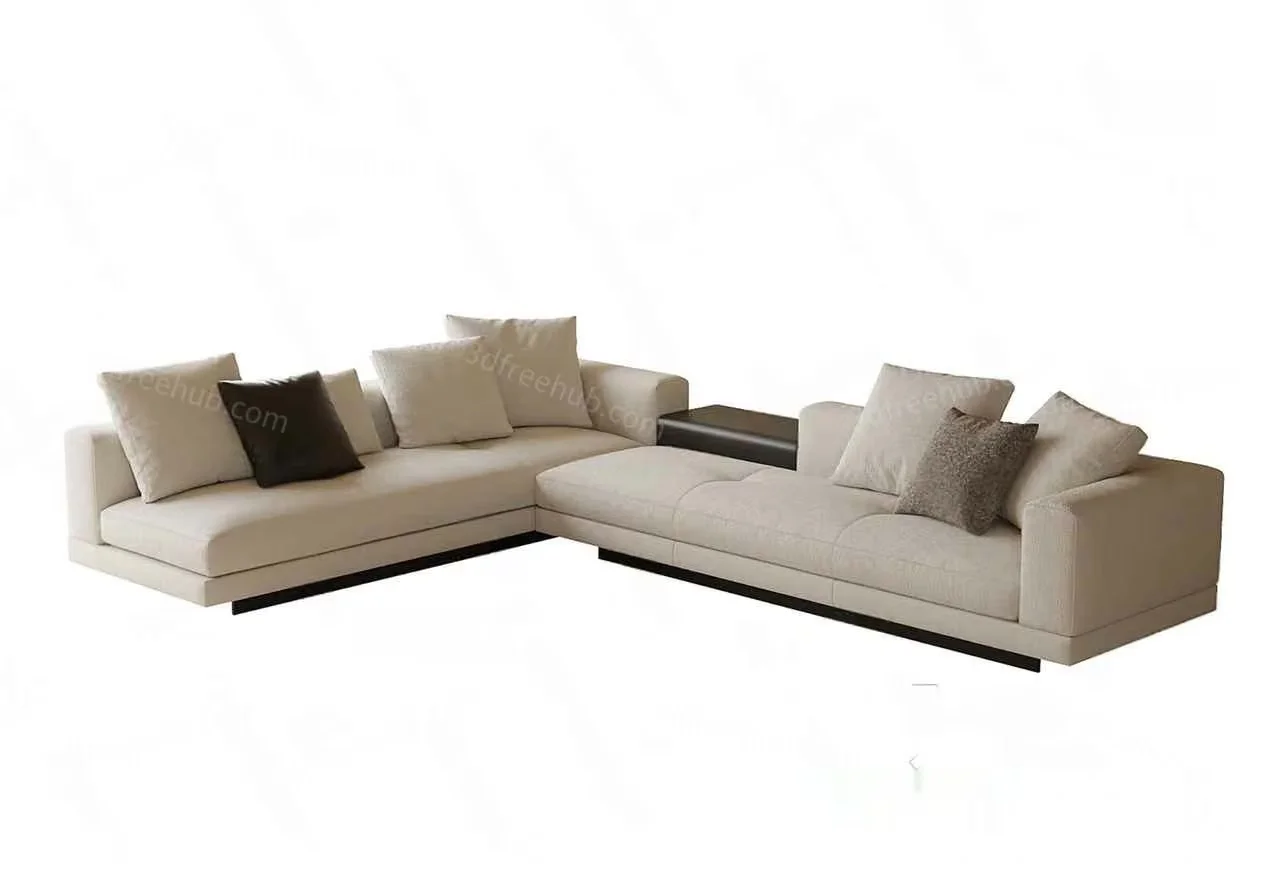 Modern L-Shaped Sofa 3D Model – 19999 – VRAY Render