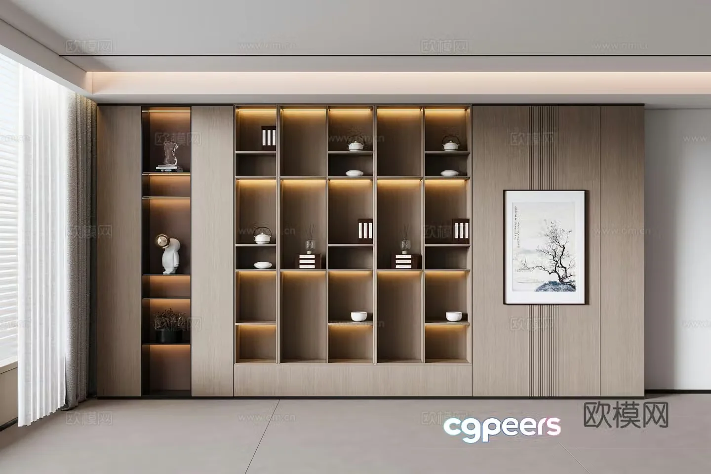 New Chinese style tea cabinet 3d model