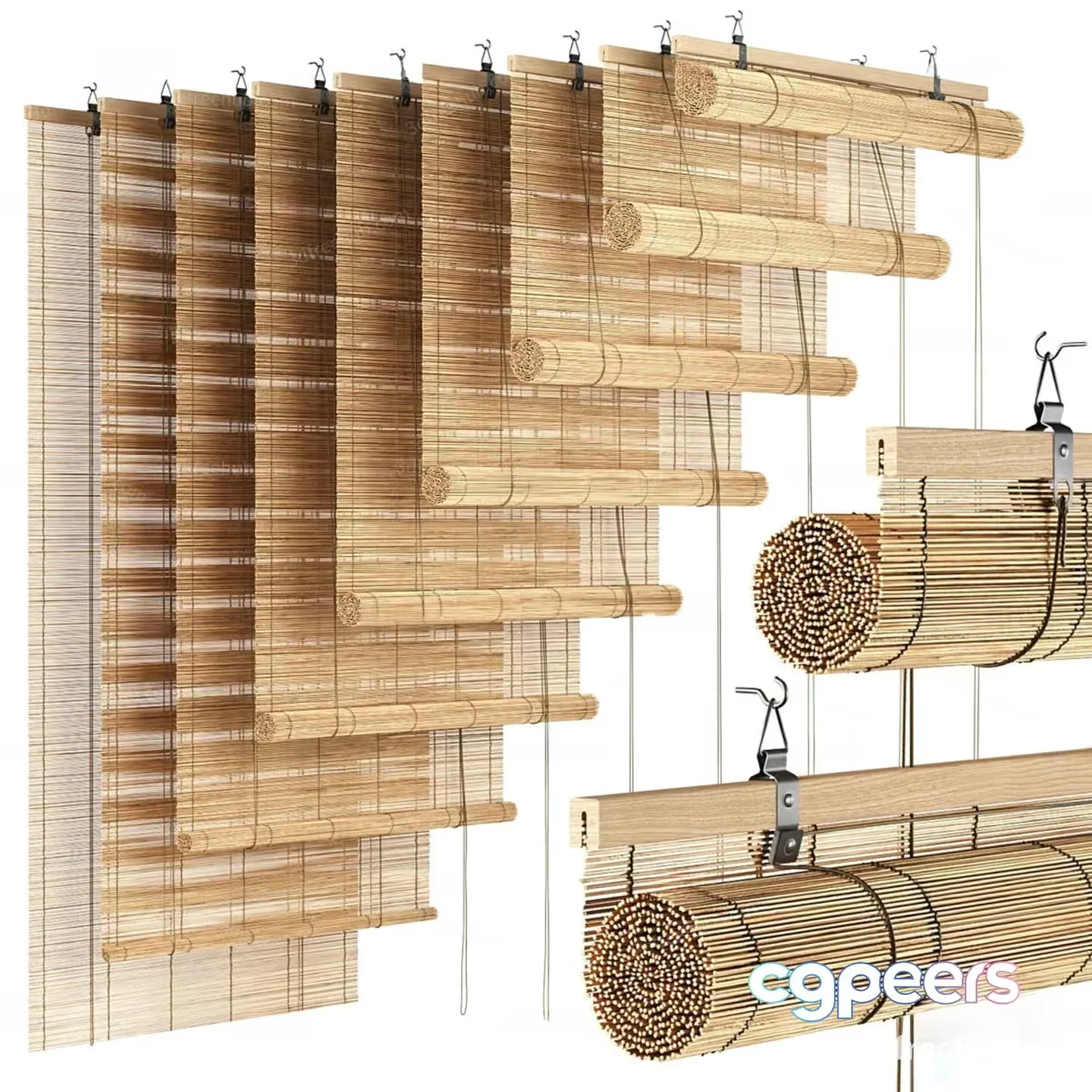 Bamboo Window Blinds 3D Model – 21533 – VRAY Render