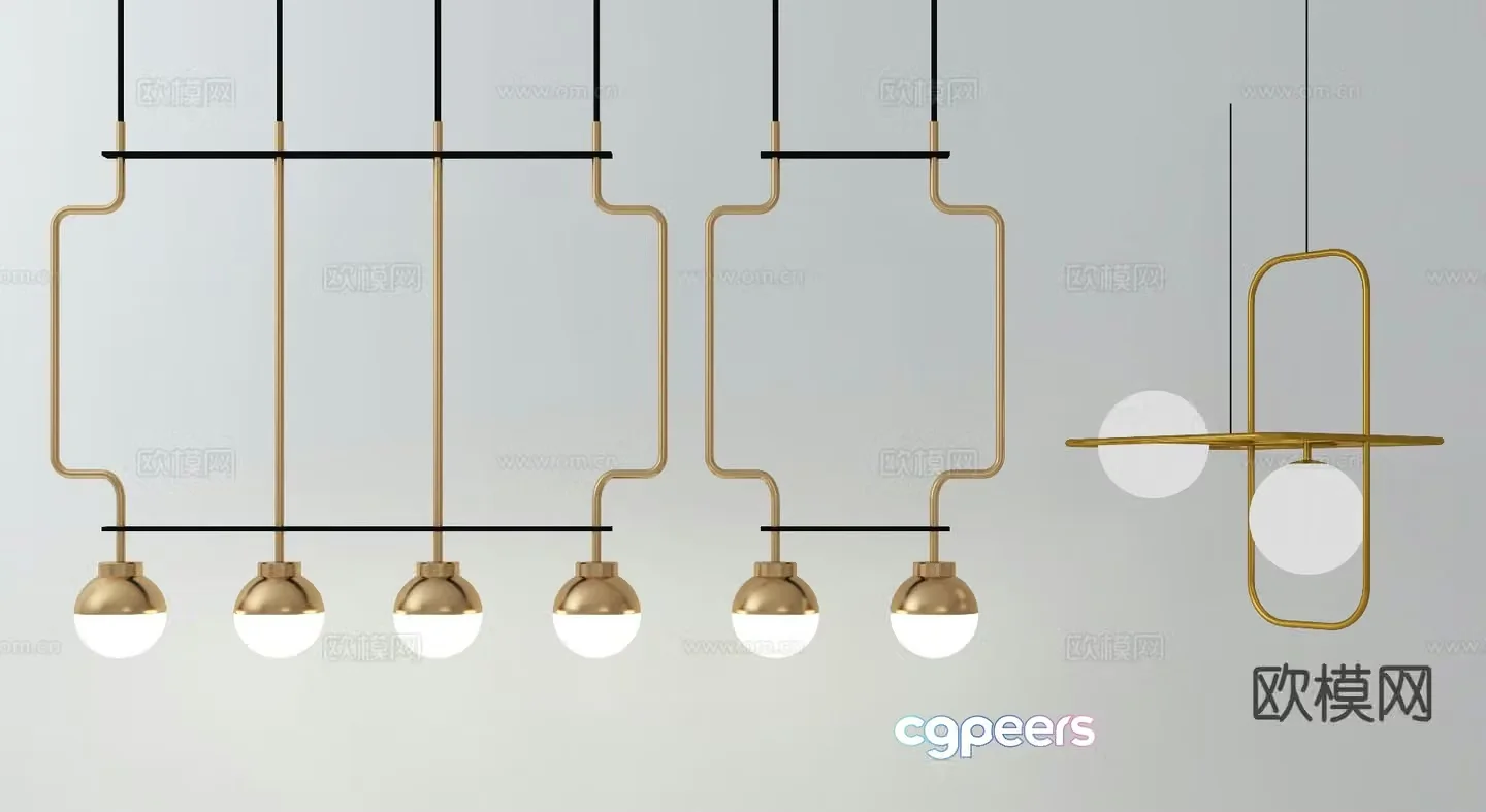 Light luxury chandelier art chandelier 3d model