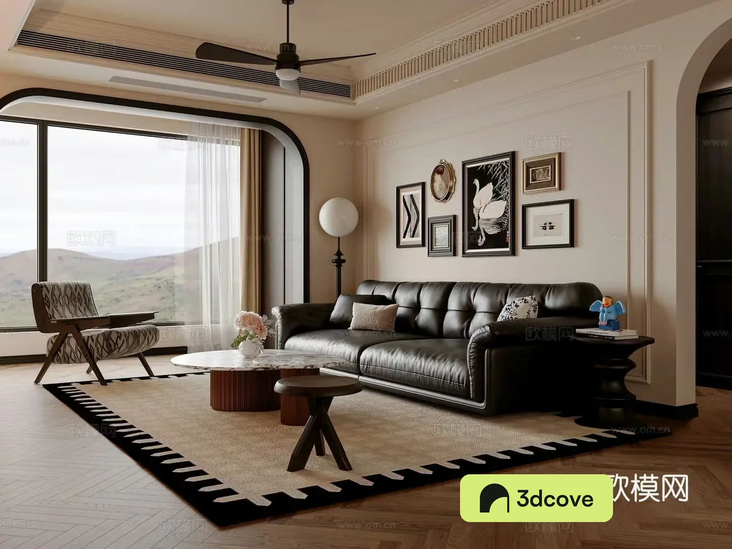 French medieval style living room