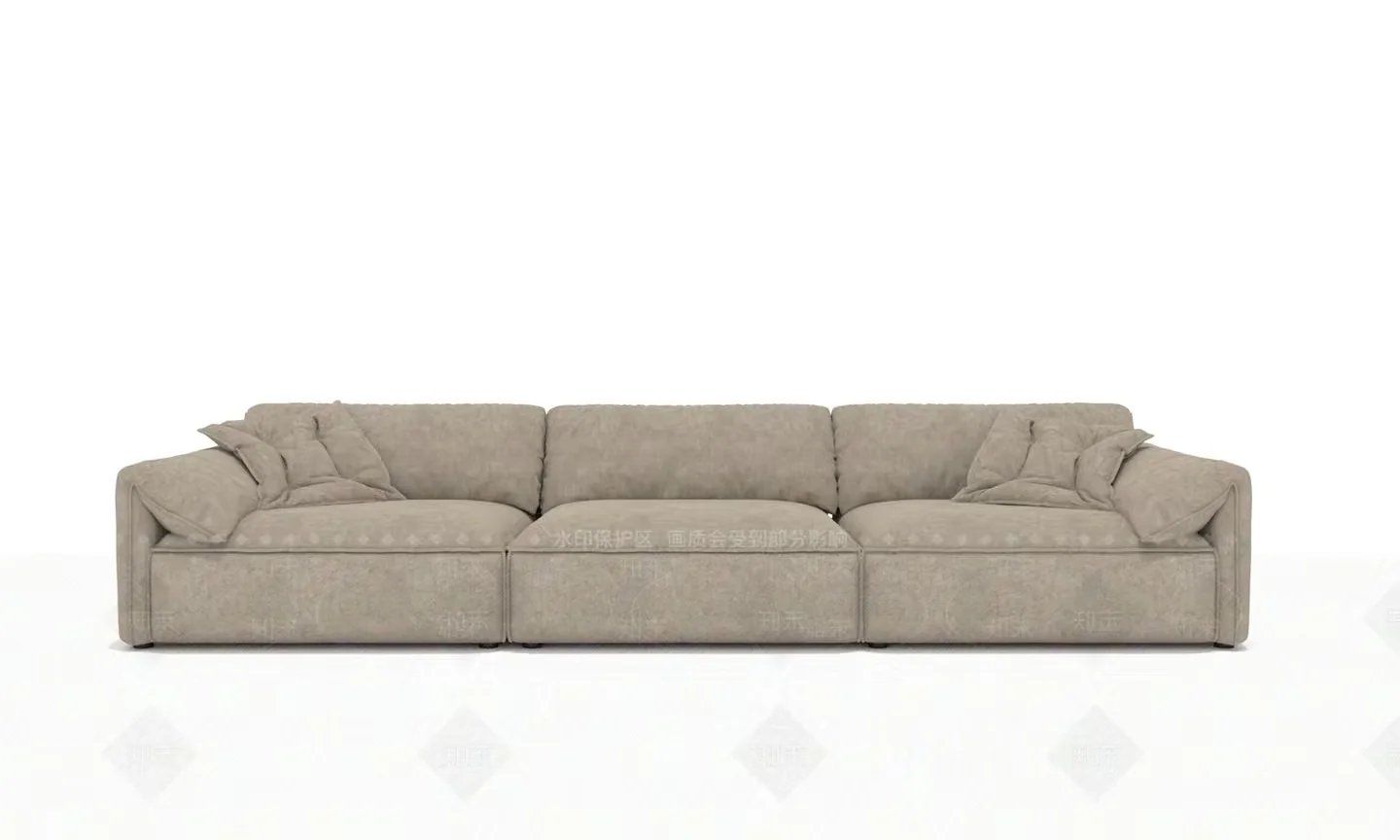 Modern Light Gray Couch 3D Model – 18791 – VRAY Render