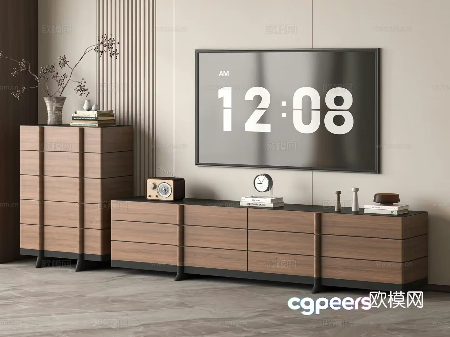 Medieval style TV cabinet 3D model