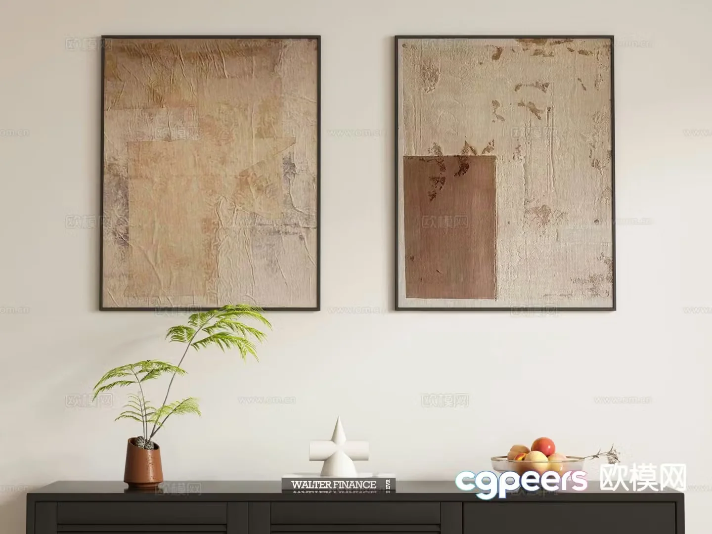 Medieval style decorative painting hanging painting 3d model