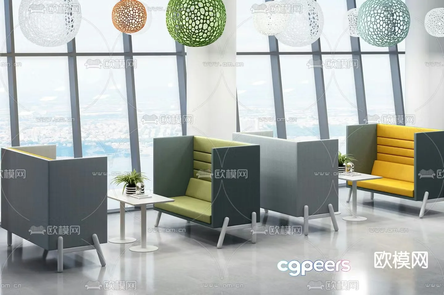Office sofa leisure sofa 3d model