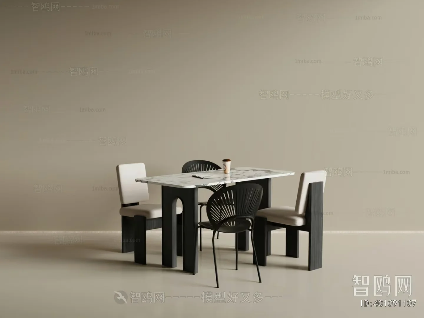 Modern Dining Table 3D Model – 23271 – VRAY Render