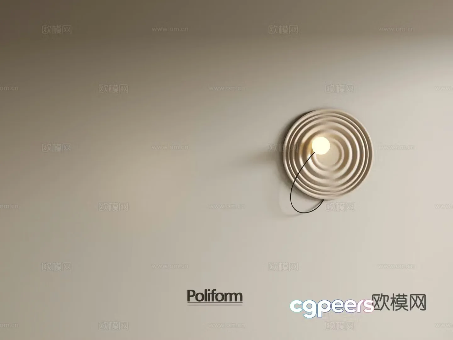 Wabi-sabi wall lamp round wall lamp bedside wall lamp 3d model