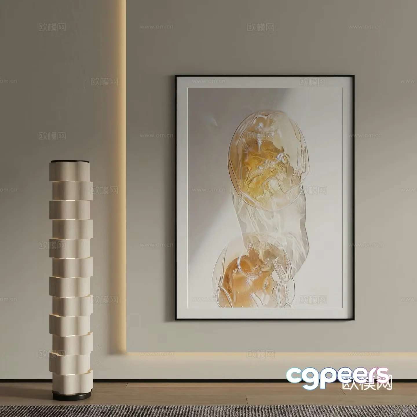 Modern decorative painting Abstract painting 3d model