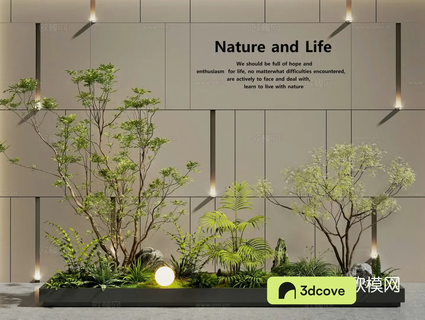 Modern interior landscape Sketch Garden Landscape Tree Green Plant Landscape