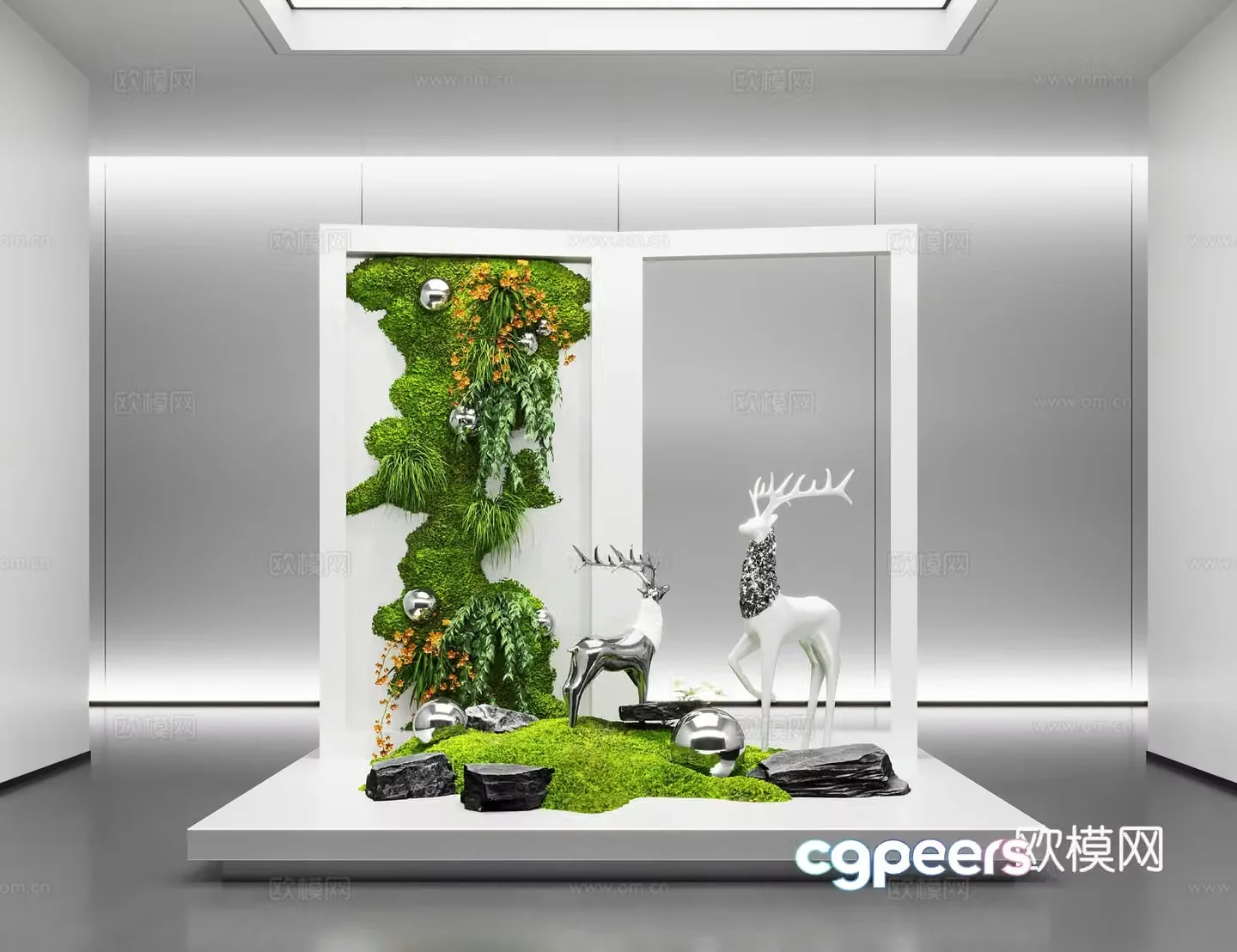 Modern interior landscape landscaping moss landscape landscape sketch plant landscape landscape sculpture 3d model