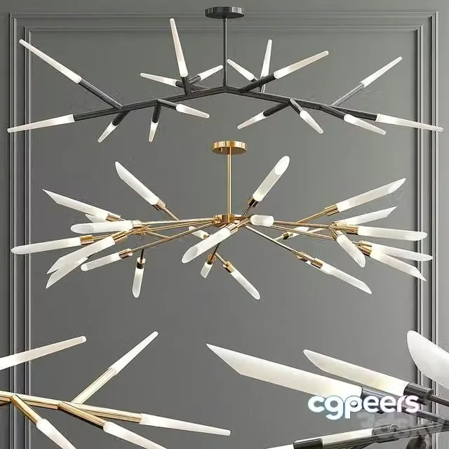 3ds Max Free – Branch Multi Tube & Led Chandelier