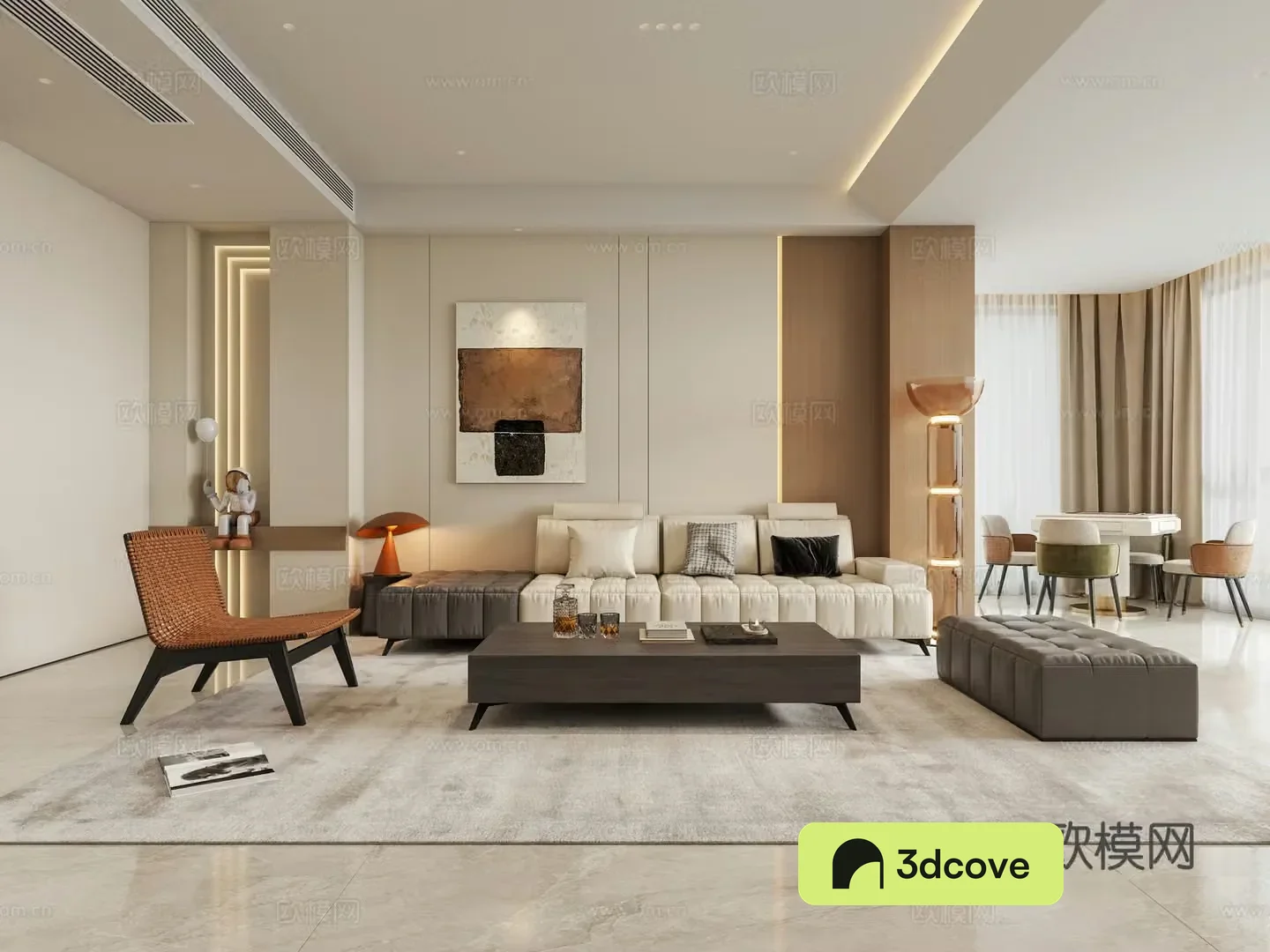 Italian light luxury home living room