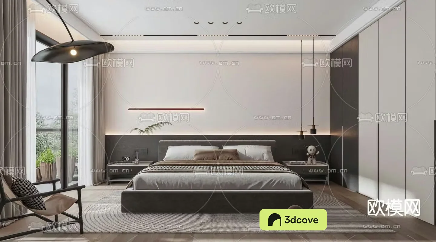 Black and white and gray bedroom master room