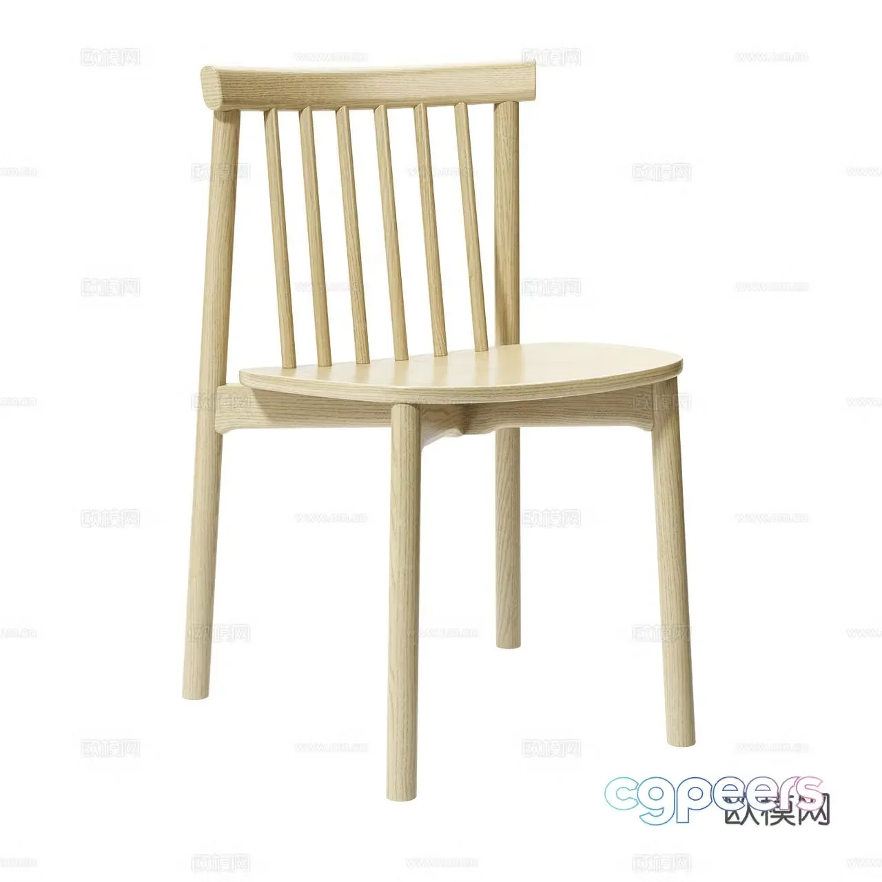 Normann Nordic single chair Log dining chair Single chair Dining chair Book chair Tea chair 3d model