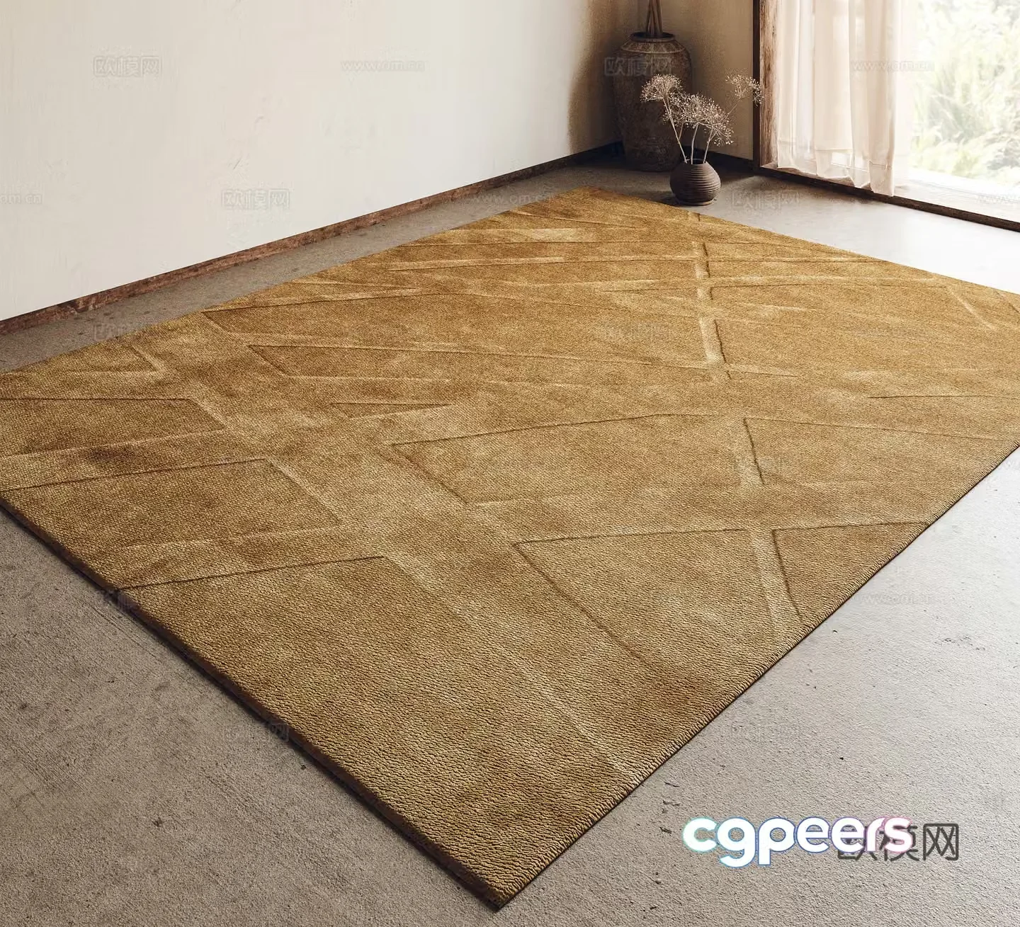 Modern carpet Fabric carpet Living room carpet Bedroom carpet 3d model