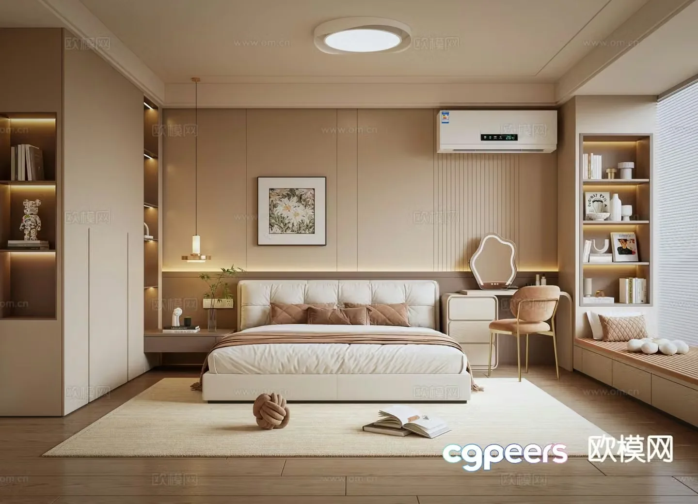 Cream style bedroom master bedroom 3d model