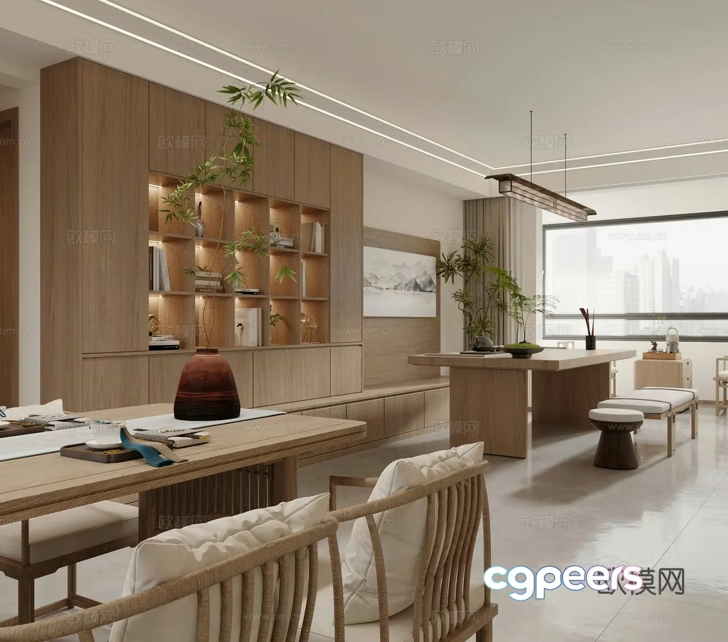 Song’s aesthetic living room open kitchen dry area tea cabinet 3d model