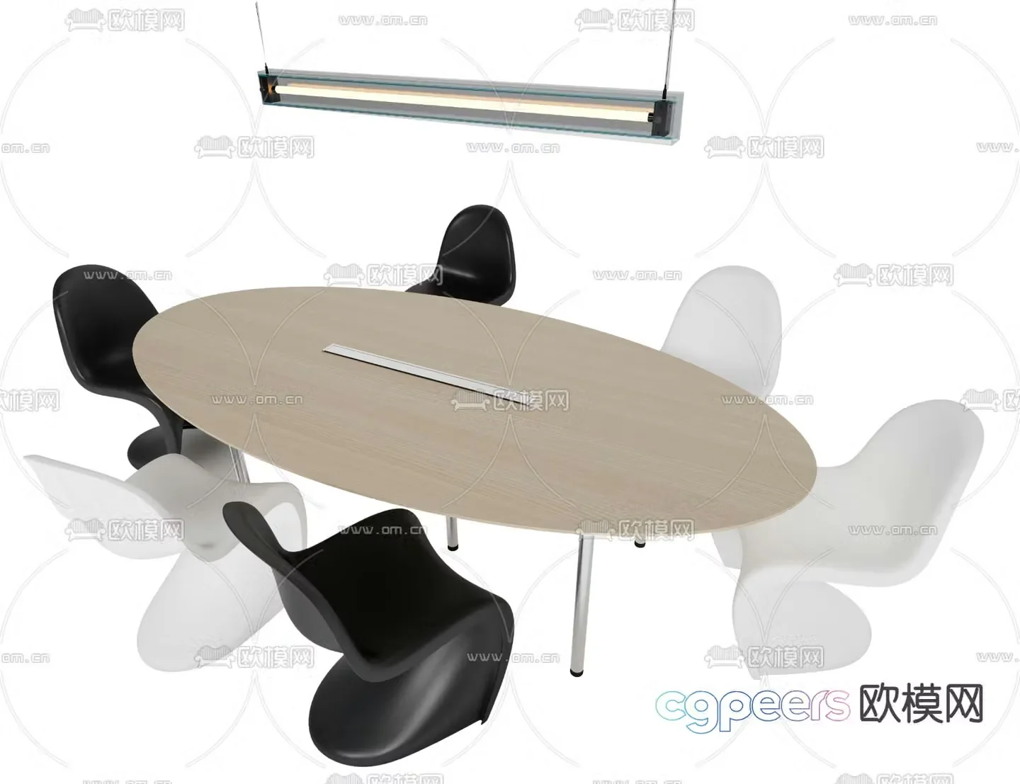 Oval conference table conference table 3d model