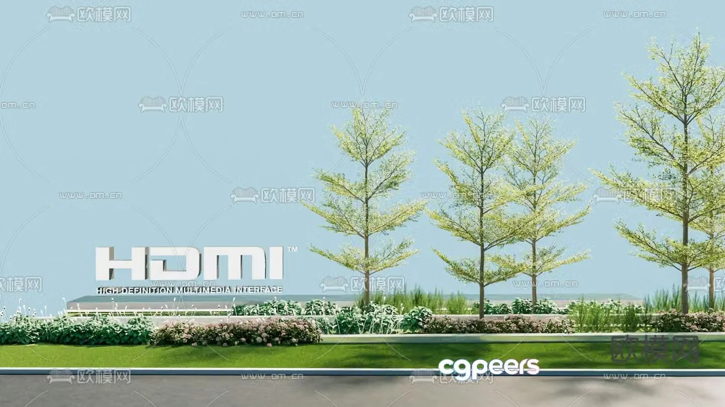 Logo landscape wall landscape sketch 3d model