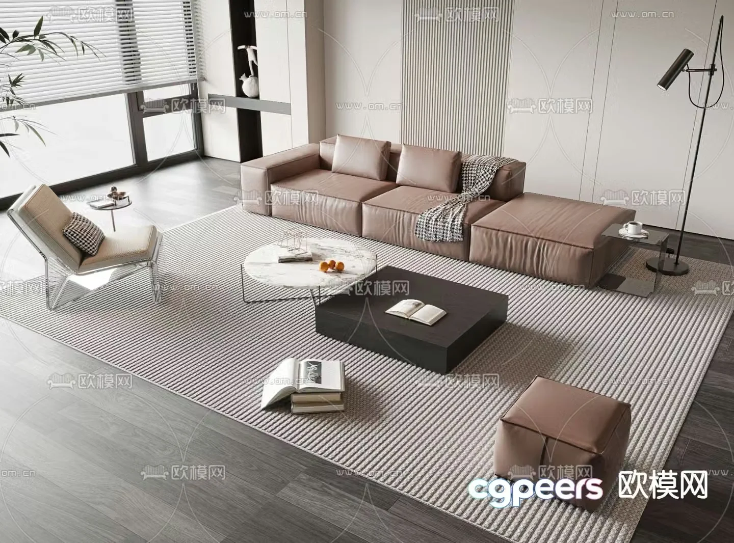 Modern sectional sofa 3d model