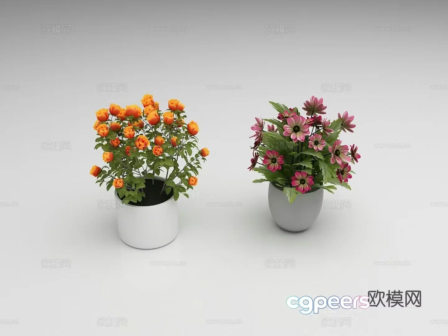 Vase Potted Plants Ornaments Flower Art Bonsai 3D Model