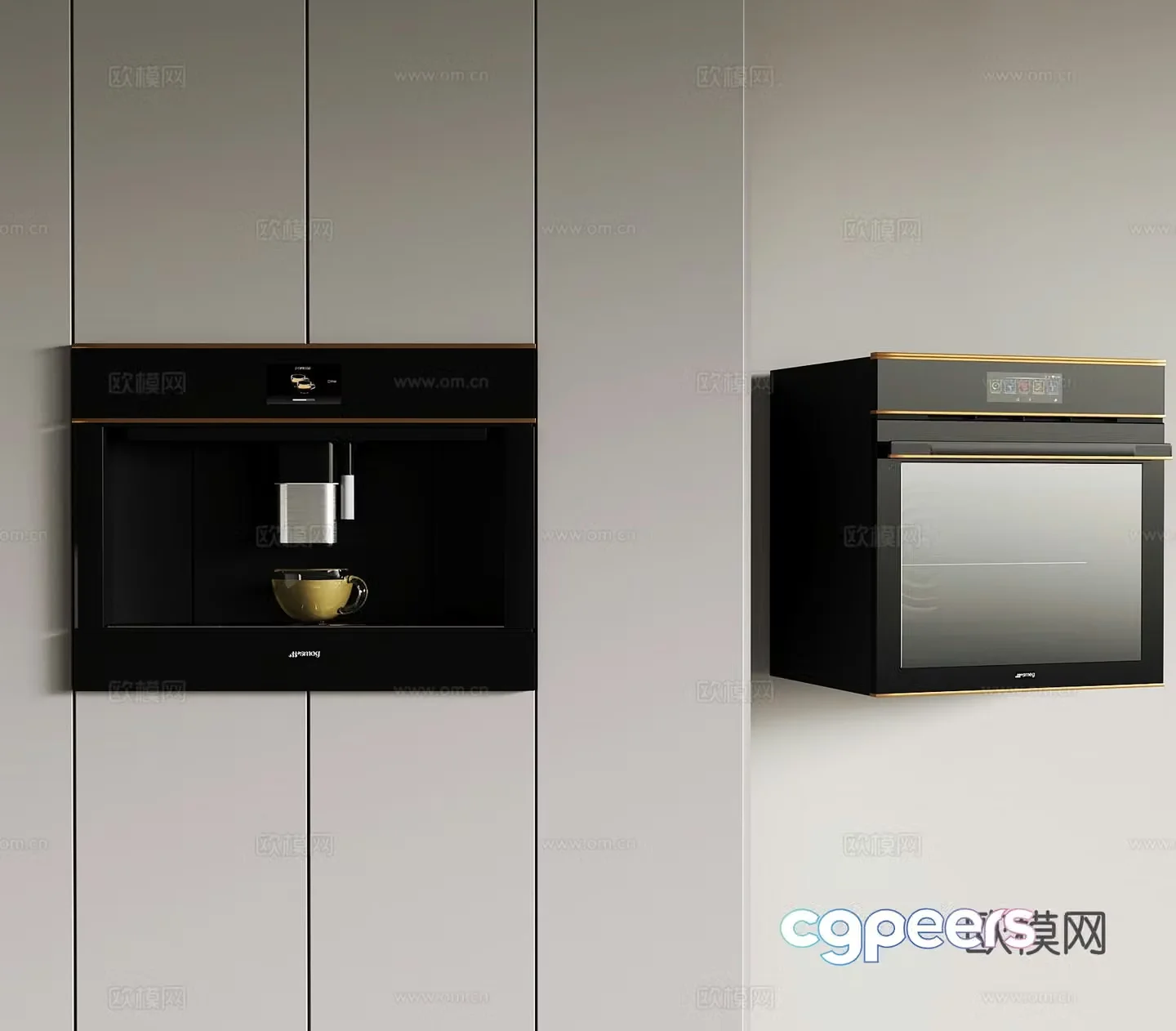 Modern direct drinker oven electrical appliance 3d model