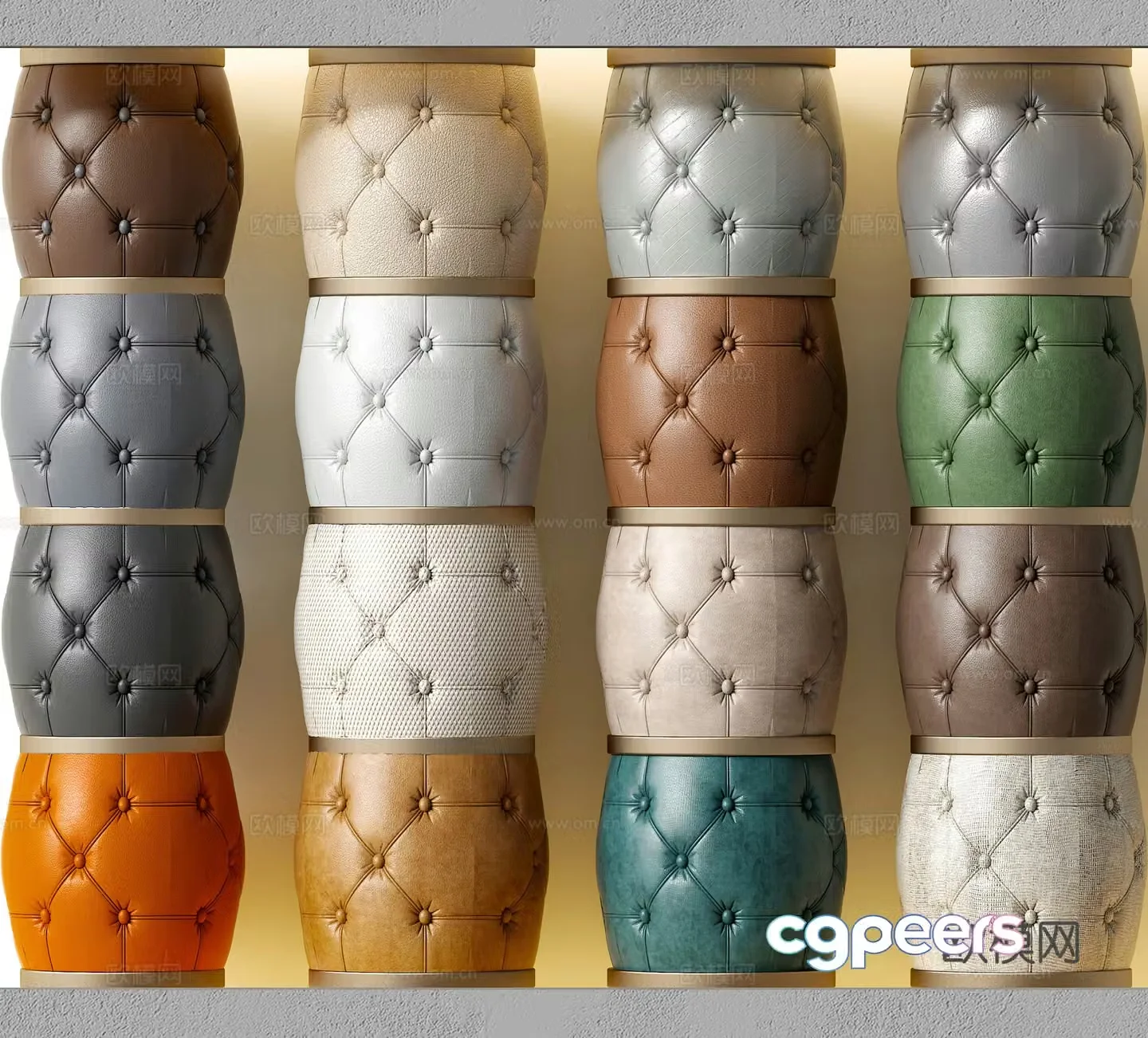 Modern leather soft bag 3d model