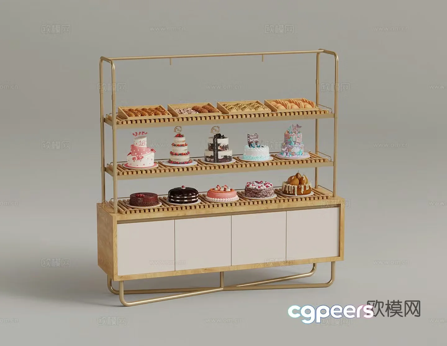 Modern wine and food pastry 3d model