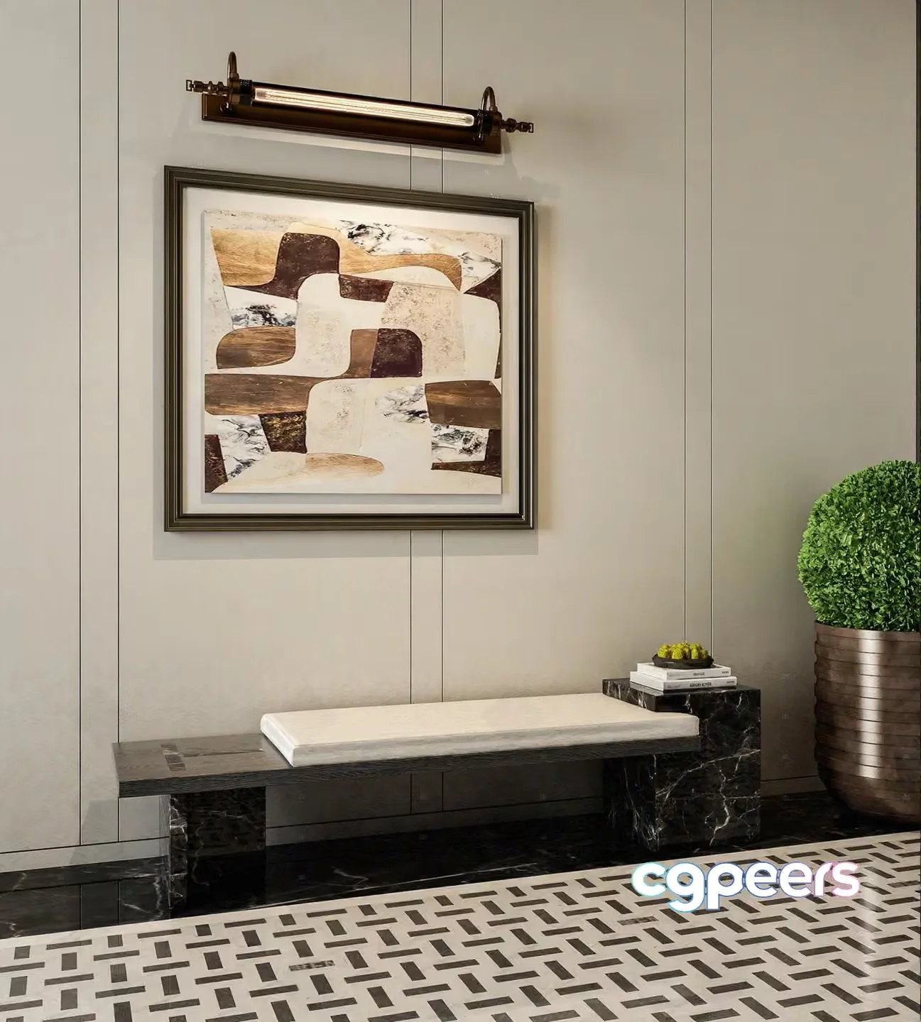 Modern Geometric Art 3D Model – 10919 – VRAY Render