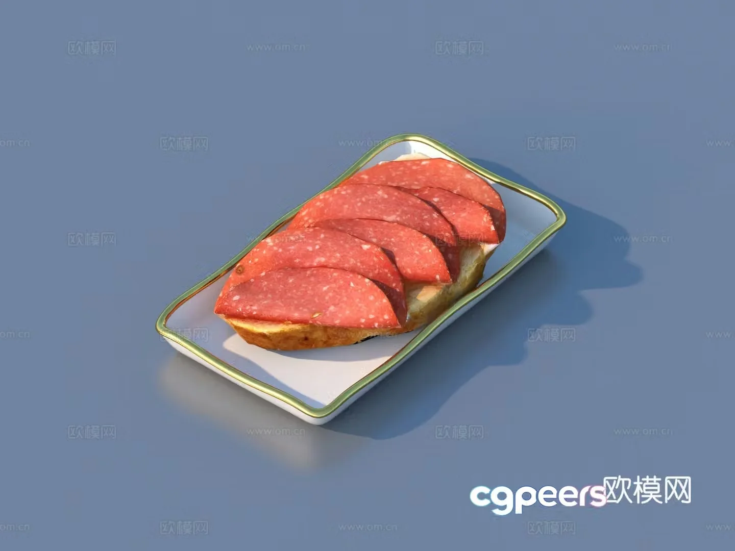Sandwich Meat Slices Food Food 3D Model