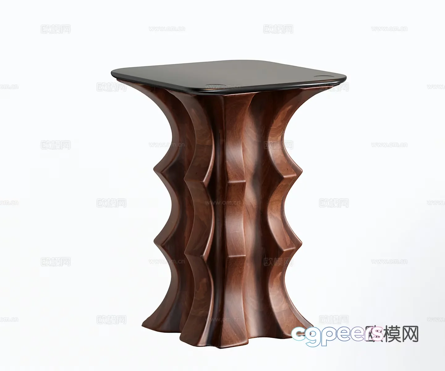 A Wooden Table With A Glass Top 3D Model – 12195 – VRAY Render
