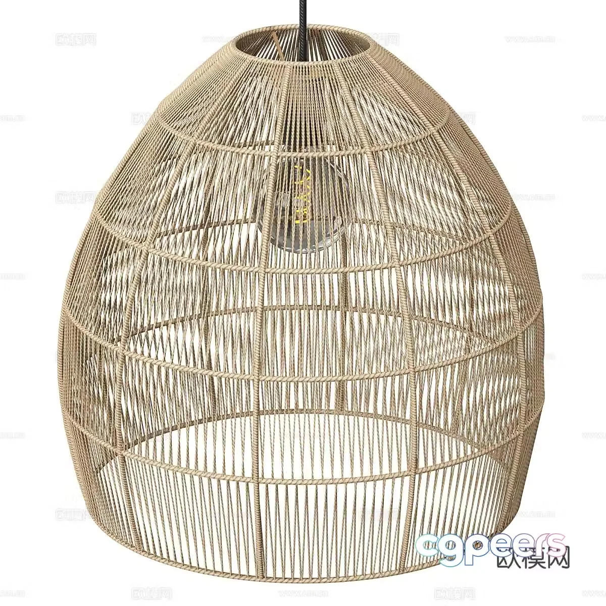 Wabi Sabi restaurant chandelier rattan chandelier 3d model