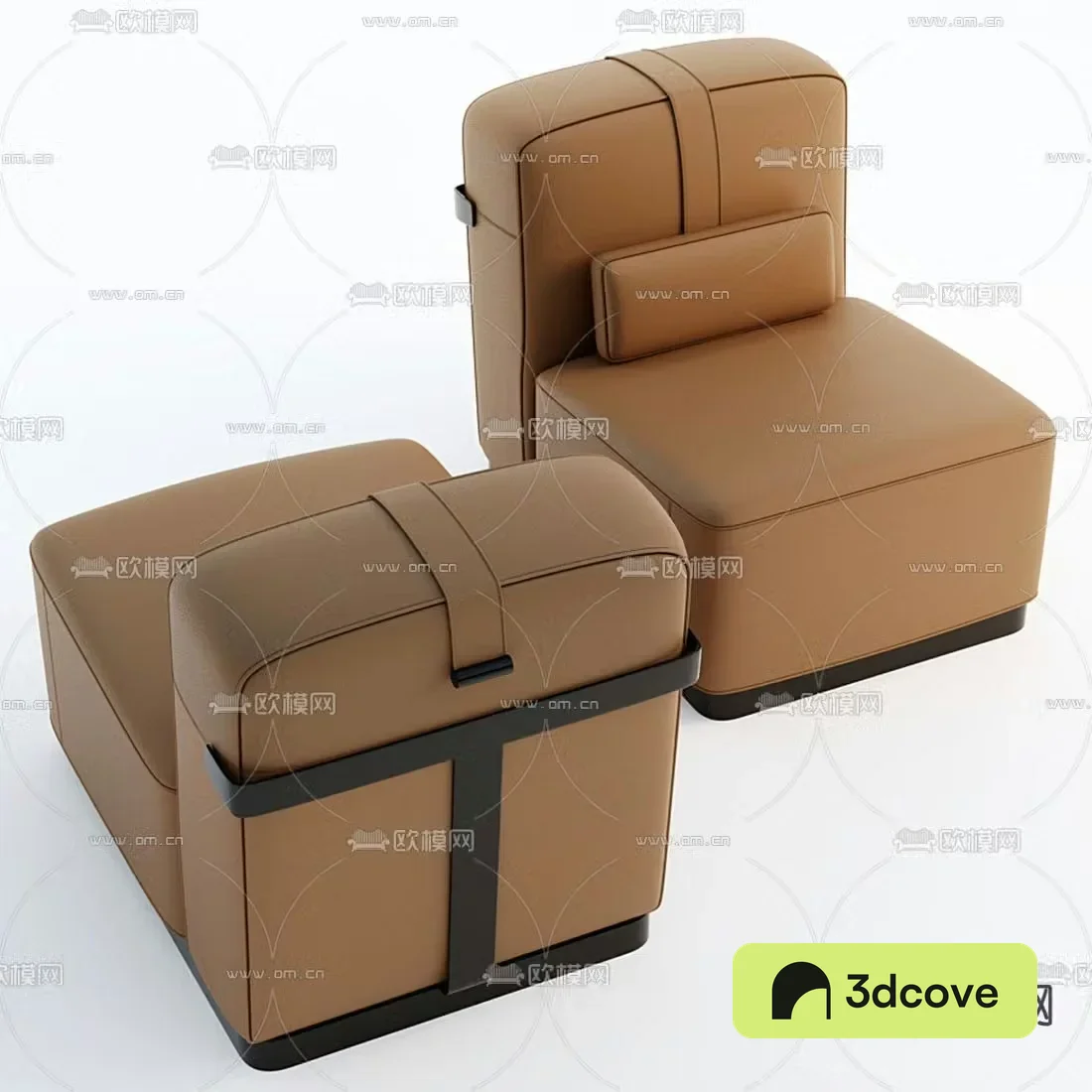 Flexform modern leather lounge sofa