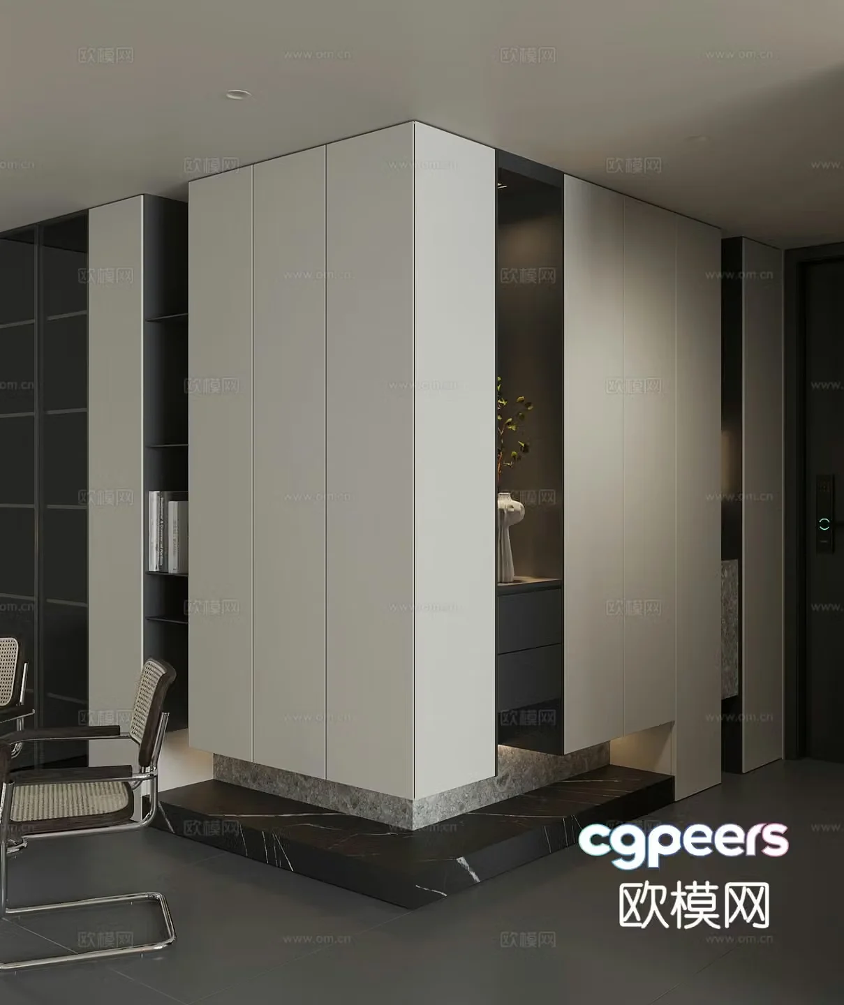 Modern home shoe cabinet 3D model