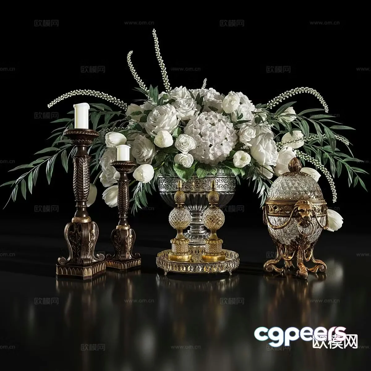 European tableware vase candlestick lamp 3d model