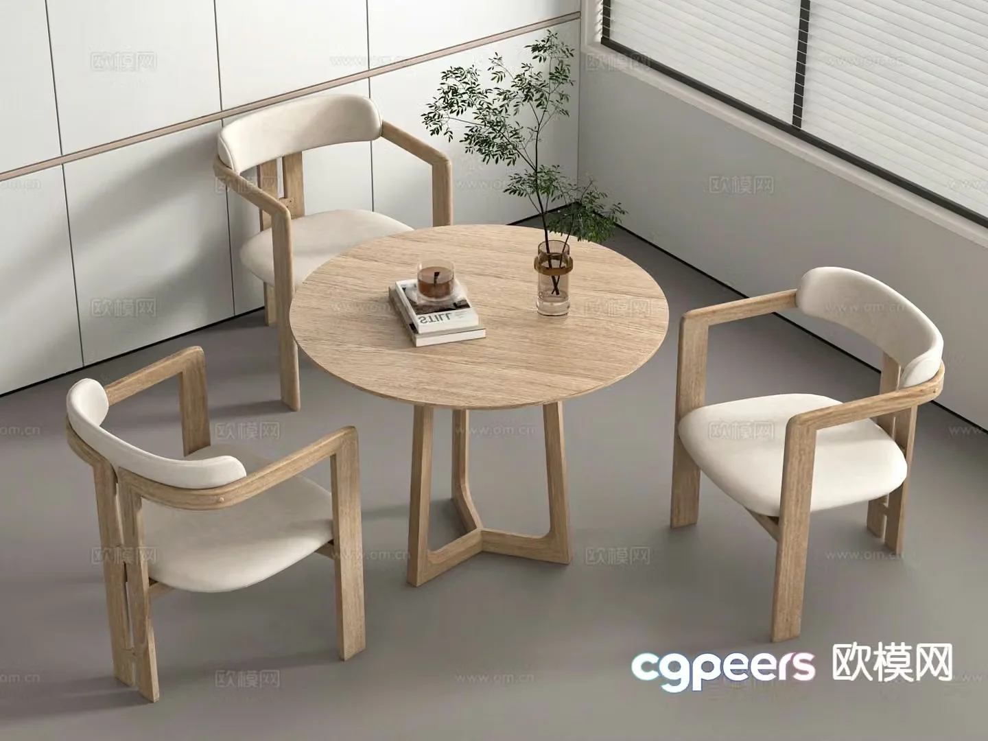 Wabi Sabi Negotiation Tables and Chairs Leisure Tables and Chairs 3D Model