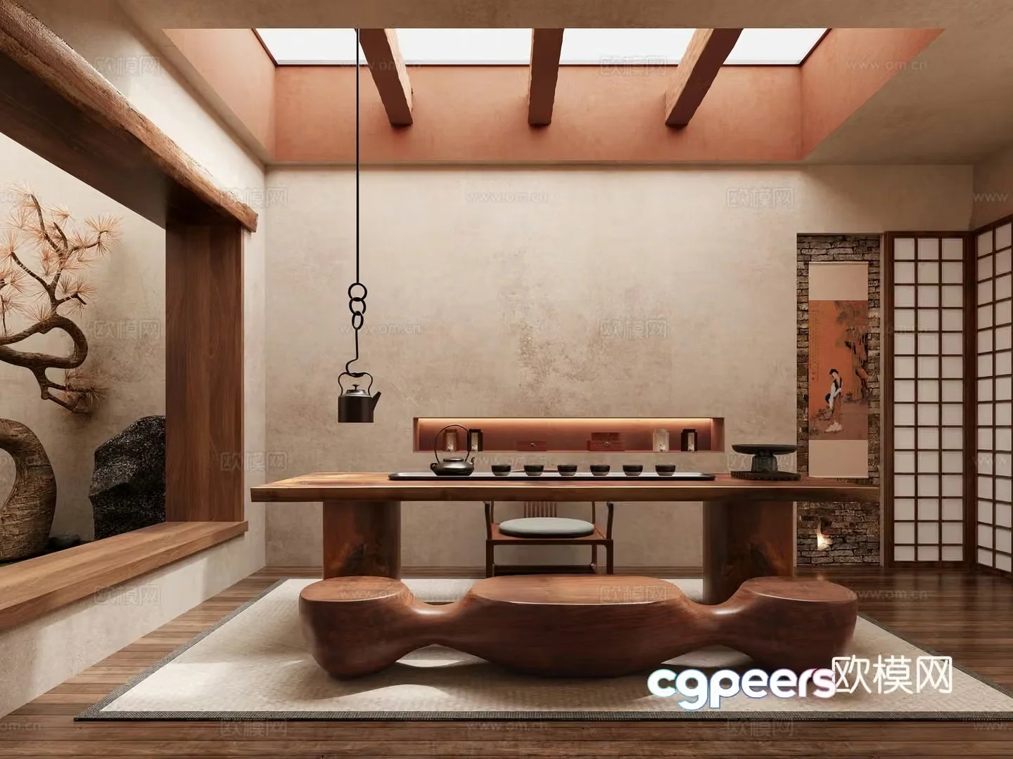 New Chinese tea room 3D model
